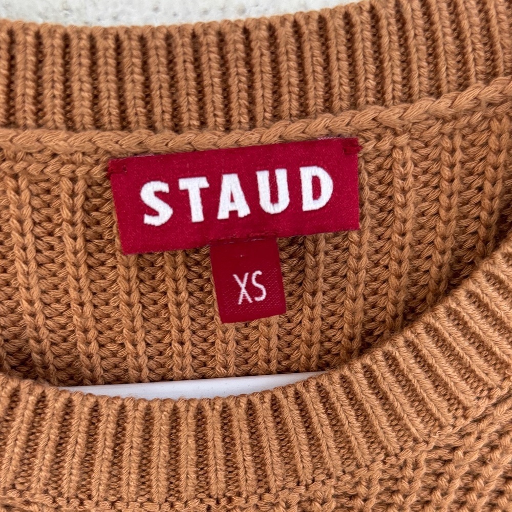 Staud Knit Marylebone Chic Long Sleeve Tan Knit Dress sz XS - Picture 8 of 10